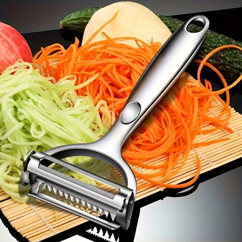 Kitchen Vegetable Peeler Stainless Steel Melon Planer Double-Head Peeler Household Multiple-Function Fruit and Vegetable Peeler