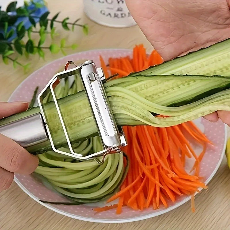 Kitchen Vegetable Peeler Stainless Steel Melon Planer Double-Head Peeler Household Multiple-Function Fruit and Vegetable Peeler