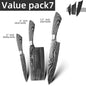 Ensemble de couteaux Santoku japonais en acier inoxydable Motif de Damas 